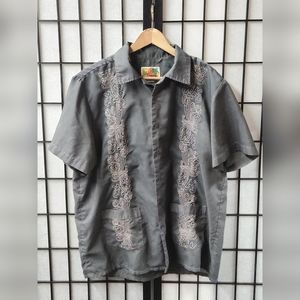 Grey Guayabera Shirt